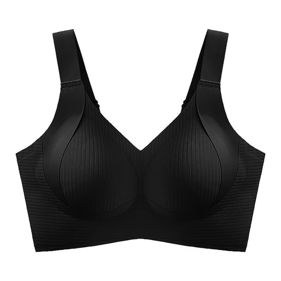 Mashaouyo Women's Bras Wide Straps Without Ring Gathered To Collect Side Breasts Large Size Tank Top Non Marking Bra Underwear Minimizer Bras for Women