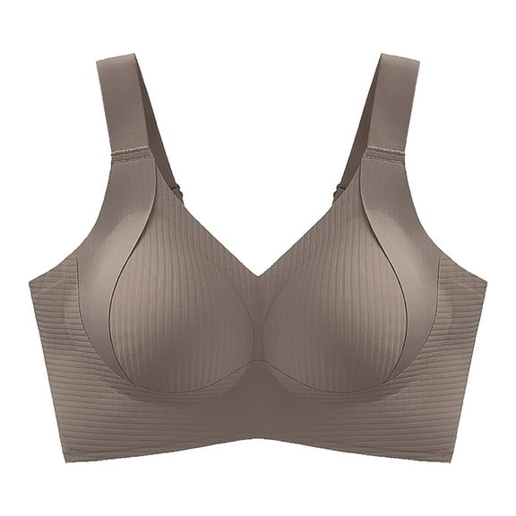 Mashaouyo Women's Bras Wide Straps Without Ring Gathered To Collect Side Breasts Large Size Tank Top Non Marking Bra Underwear Minimizer Bras for Women