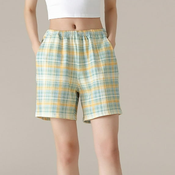 Mashaouyo Women's Shorts Running Waisted Yoga With Pockets Casual Pants Quick Drying High Women's Short Yoga Pants Clearance Sale