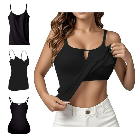 Mashaouyo Women's Summer Tops 2025 Tank Top Yoga Gym Sleeveless Camisole Sexy Plus Size Underwear With Chest S 6XL