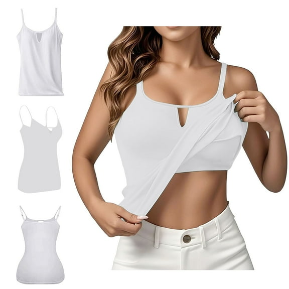 Mashaouyo Women's Summer Tops 2025 Tank Top Yoga Gym Sleeveless Camisole Sexy Plus Size Underwear With Chest S 6XL