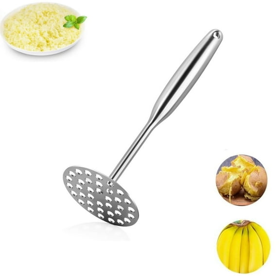 Mashed Potatoes Masher,Silver Multi Functional Potato Masher for Home Use,3.5x10In Heavy Duty Potato Mashed Maker for Vegetables,Fruits,1Pack