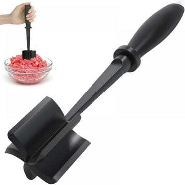 Masher & Smasher Meat, Ground Beef, Turkey & More, Hamburger Chopper Utensil, Professional Heat Resistant Nylon, Black