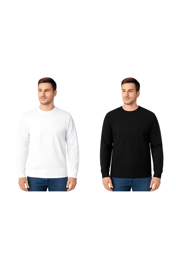 2 Pack Unisex Heavy Weight 7.7 Oz Long Sleeves T-Shirts