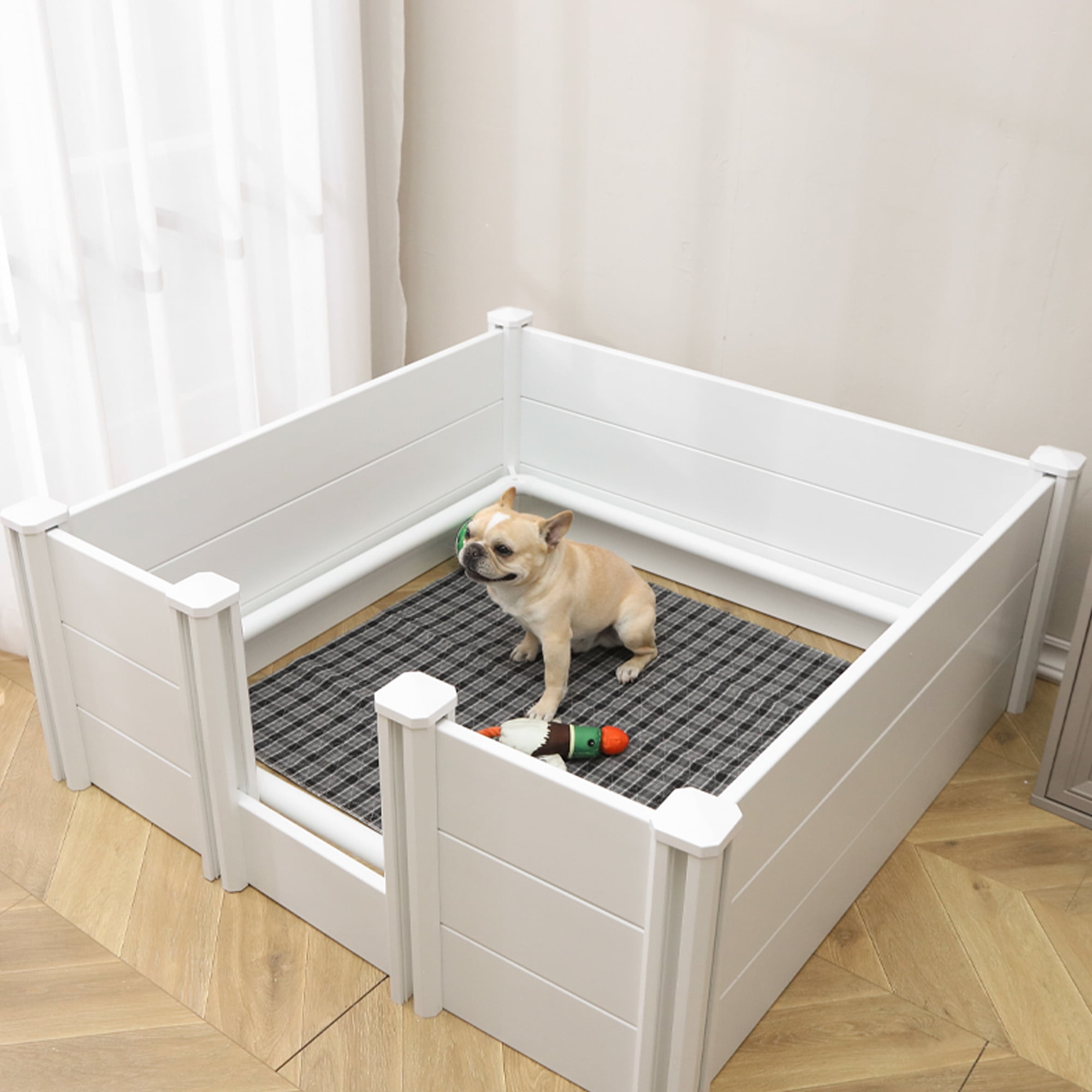 Masiis Whelping Box for Dogs, 48" X 48" Large Dog Whelping Bed Birthing Box Indoor Whelping Pen