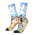 thumbnail image 1 of Masiiu Bluey Pattern Adult Crew Socks, Breathable Color-Block Mid-Calf Socks, Comfortable for Daily Wear and Sports, 1 of 6