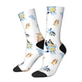 thumbnail image 1 of Masiiu Bluey Pattern Adult Crew Socks, Breathable Color-Block Mid-Calf Socks, Comfortable for Daily Wear and Sports, 1 of 6