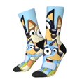 thumbnail image 1 of Masiiu Bluey Pattern Adult Crew Socks, Breathable Color-Block Mid-Calf Socks, Comfortable for Daily Wear and Sports, 1 of 6