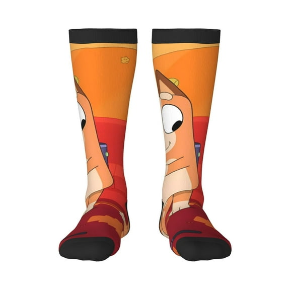 Masiiu Bluey Print Adult Crew socks, Comfortable Novelty Colorful Patterned, Breathable, Stylish Colorblock for Men Women