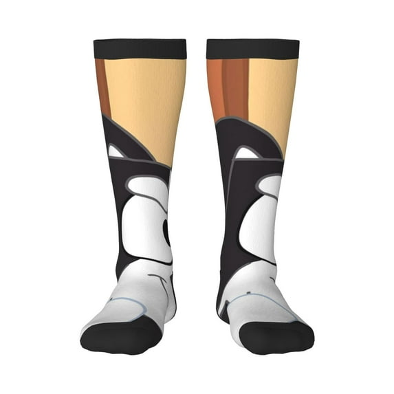 Masiiu Bluey Print Adult Crew socks, Comfortable Novelty Colorful Patterned, Breathable, Stylish Colorblock for Men Women