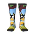 thumbnail image 1 of Masiiu Bluey Print Adult Crew socks, Comfortable Novelty Colorful Patterned, Breathable, Stylish Colorblock for Men Women, 1 of 6
