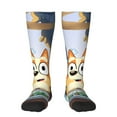 thumbnail image 1 of Masiiu Bluey Print Adult Crew socks, Comfortable Novelty Colorful Patterned, Breathable, Stylish Colorblock for Men Women, 1 of 6