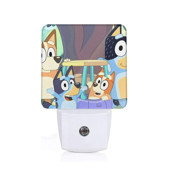 Masiiu Bluey Print LED Night Lights with Dusk to Dawn Sensor, Kids Nightlight for Bedroom,Baby Nursery,Hallway-UK