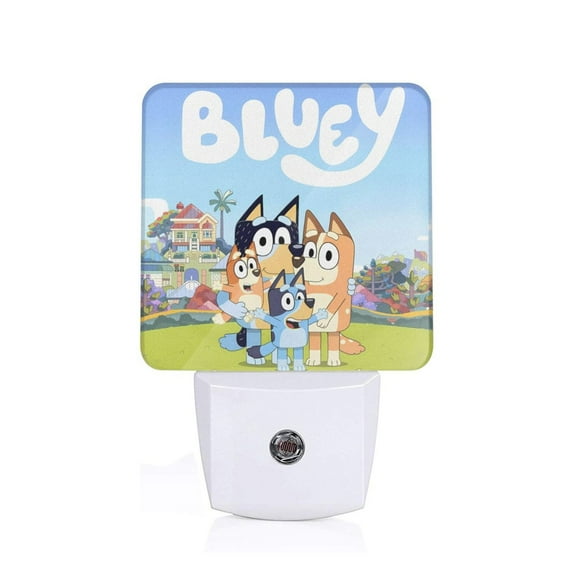 Masiiu Bluey Print LED Night Lights with Dusk to Dawn Sensor, Kids Nightlight for Bedroom,Baby Nursery,Hallway-US