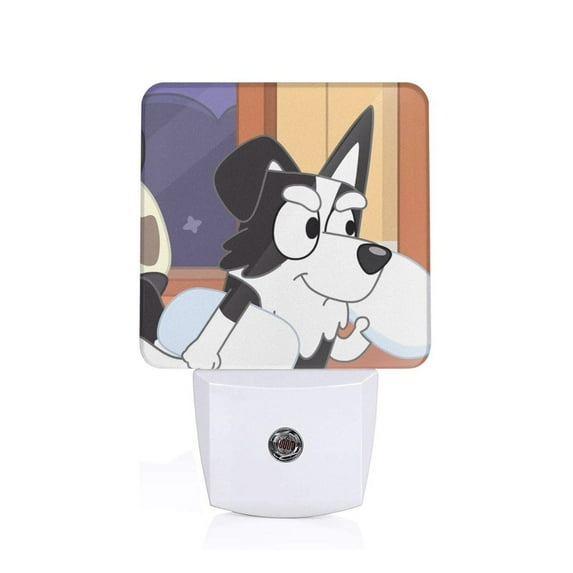 Masiiu Bluey Print LED Night Lights with Dusk to Dawn Sensor, Kids Nightlight for Bedroom,Baby Nursery,Hallway-US