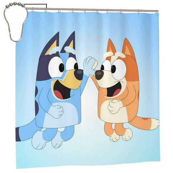 Masiiu Bluey Print Shower Curtain 72x72in Waterproof for Bathroom Decor Bathtub, Heavy Duty with 12 Hooks