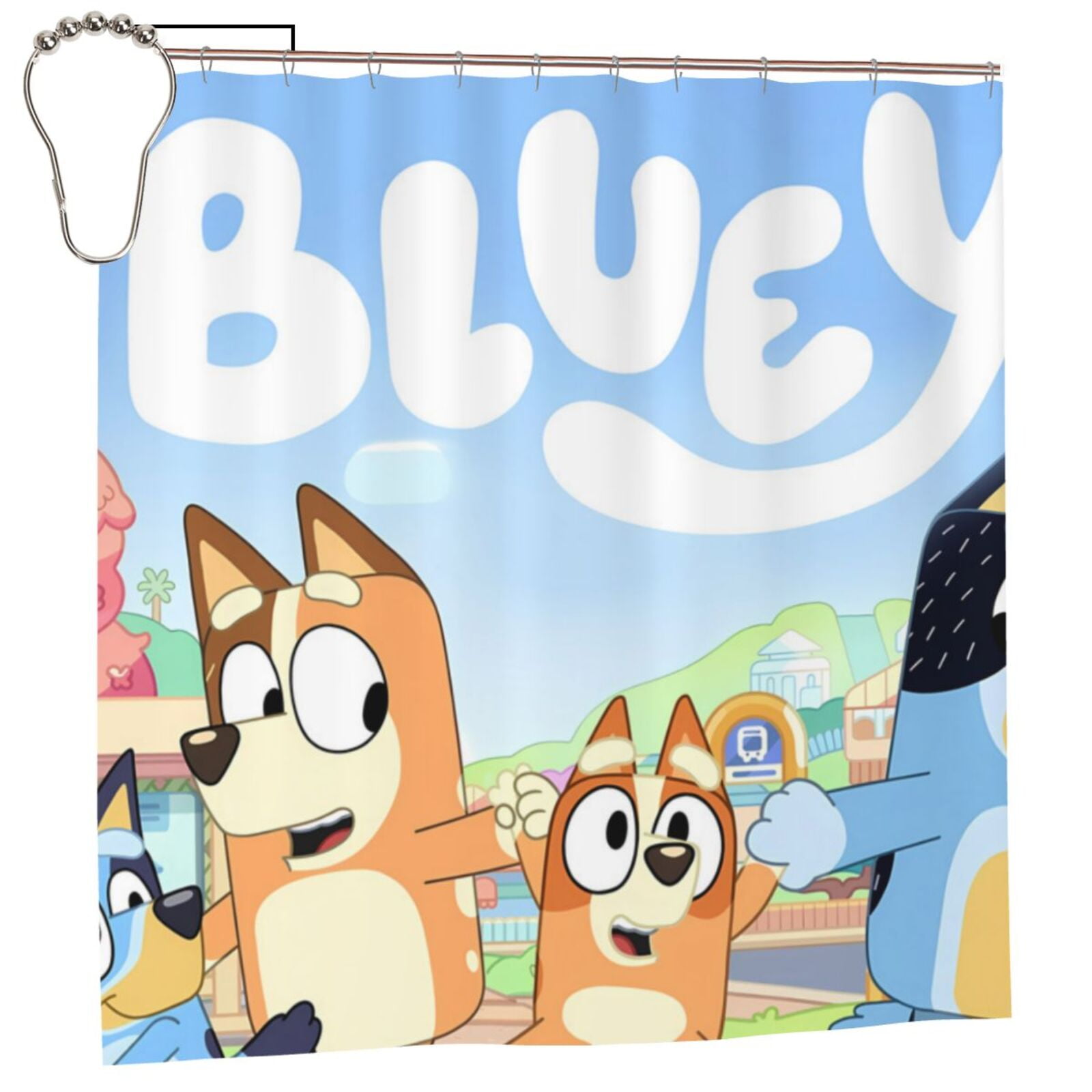 Masiiu Bluey Print Shower Curtain 72x72in Waterproof for Bathroom Decor ...