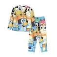 thumbnail image 1 of Masiiu Bluey Print Womens Pajamas Set Button Down 2 Piece Pjs Long Sleeve Oversized Sleepwear with Pockets-Small, 1 of 7