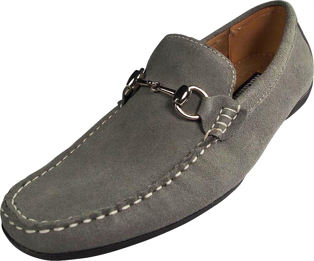 Men\'s Grey Leather Loafers Slip On Driving Shoes Size 7 Adelaide Grey Aero Calf Suede Men main image 4