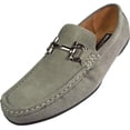 thumbnail image 1 of Masimo Mens Suede Driving Moccasins Adult Male Slip on Dress Shoes Grey 7.5, 1 of 7