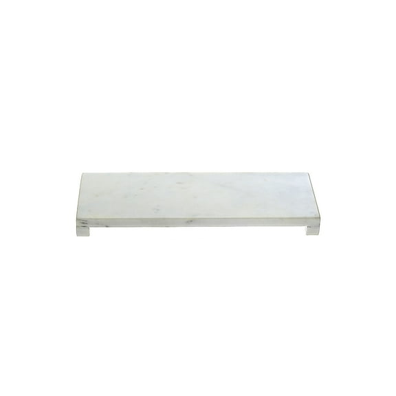 Masion Concepts Marble Rectangular Footed Tray Small ,White,Marble, 14 L x 5.5 W x 1 H