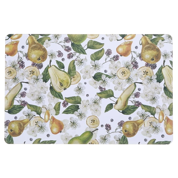 Masion Concepts Printed Cork Backed Placemat Pear - Set of 12 ,Multi,Mdf, 11 L x 17 W x 1 H