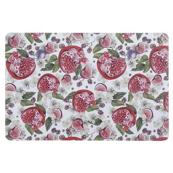 Masion Concepts Printed Cork Backed Placemat Pomegranate - Set of 12 ,Multi,Mdf, 11 L x 17 W x 1 H