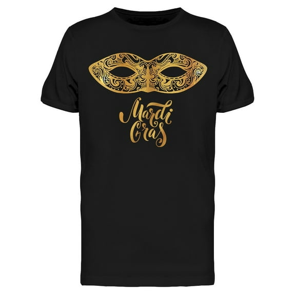Mask And Text: Mardi Gras T-Shirt Men -Image by Shutterstock, Male 5X-Large