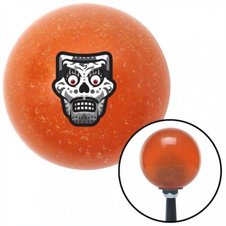 Mask Black & White Orange Metal Flake Shift Knob with M16 x 1.5 Insert Shifter Brody
