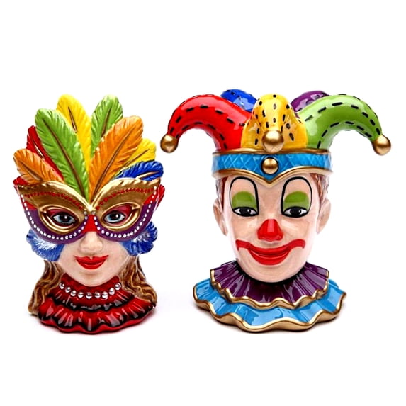 Mask Clown Ans Girl Salt & Pepper Shaker