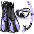 thumbnail image 1 of Mask Fin Snorkel Set, Snorkeling Gear for Adults with Panoramic View Mask, Dry Top Snorkel, Adjustable Swim Fins and Travel Bag, Man Woman Snorkel Gear for Swimming Snorkeling Diving, 1 of 12
