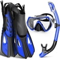thumbnail image 1 of Mask Fin Snorkel Set, Snorkeling Gear for Adults with Panoramic View Mask, Dry Top Snorkel, Adjustable Swim Fins and Travel Bag, Man Woman Snorkel Gear for Swimming Snorkeling Diving, 1 of 12