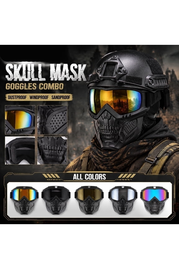 Mask | Full Face Eye Protection for Paintball, Adjustable Skull Mask for Motorcycle Riding Cs Skiing Hunting, Great Gift for Outdoor Enthusiasts, Durable Outdoor Gear