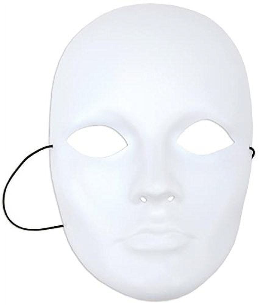 Blank White Full Face Mens Boys Masquerade Mask