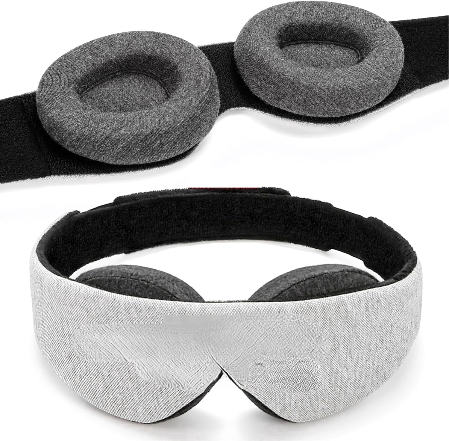 Soft Fabric Sleep Mask Set, Black, 100% Total Blackout, Fully Adjustable, Zero Eye Pressure for Sleeping, Travel & Napping