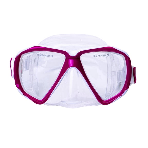 Hawaii-Divers Mask Orca Jr White Tempered Glass Lens- White/Pink