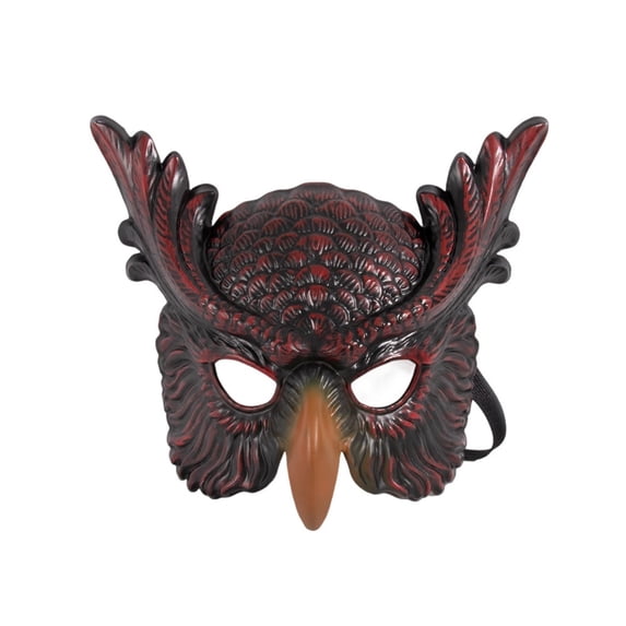 Mask Owl Mask Red 10 X 9 Inch Wearable Accessory for Halloween Party Masquerade Ball and Mardi Gras Events