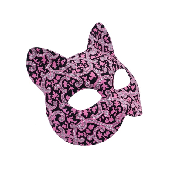 Mask Pink Glitter Scroll Cat Masquerade Mask for Halloween Party Mardi Gras Accessory for Women All Ages and Themed Events