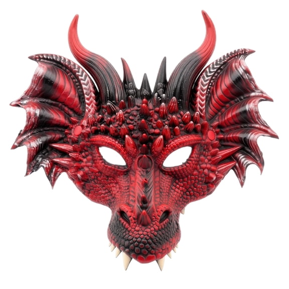 Mask Red Dragon Design Halloween and Mardi Gras Accessory for Masquerade Carnival Themed Party Events