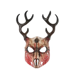 Mask Scary Deer Skull Mask Detachable Antler Design for Halloween Masquerade Party 1 Pack Spooky Accessory