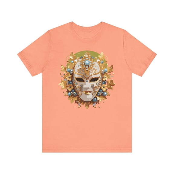 Mask Shirt, Shirt with Mask, Tee Shirt with Gold Face