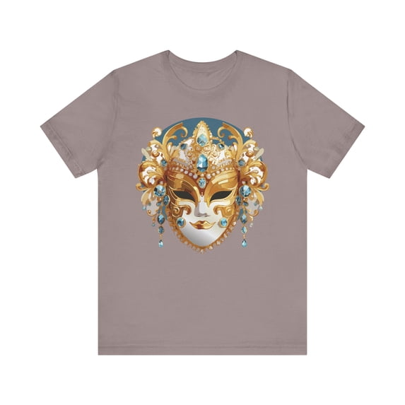 Mask Shirt, Shirt with Mask, Tee Shirt with Gold Face