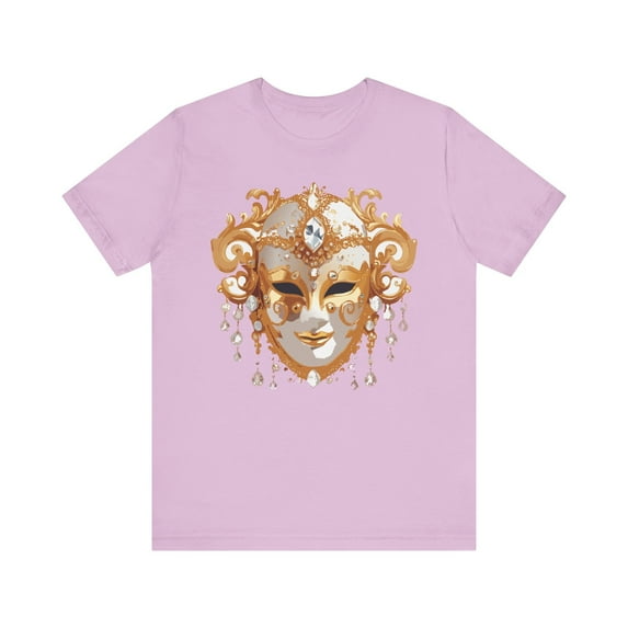 Mask Shirt, Shirt with Mask, Tee Shirt with Gold Face