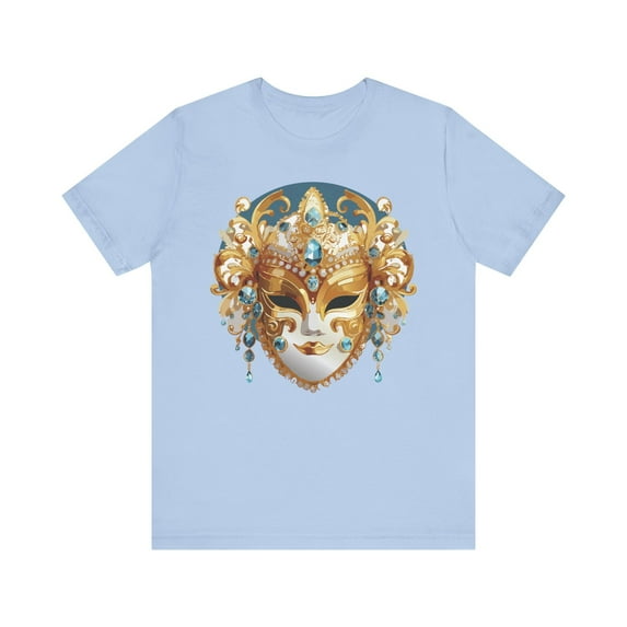 Mask Shirt, Shirt with Mask, Tee Shirt with Gold Face
