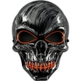 thumbnail image 1 of Mask Silver Metallic Skull Design Stitched Jaw Led Light Up for Adult Halloween Party Haunted House Events, 1 of 6