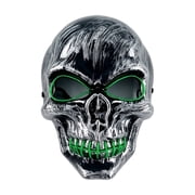 Mask Silver Metallic Skull Led Light Up Adult Halloween Accessory for Themed Events and Haunted House Activities