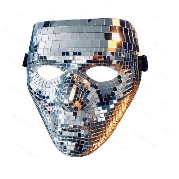 Mask Silver Reflective Full Face Masquerade Mask 1 Pack for Halloween Party Disco Event Accessory