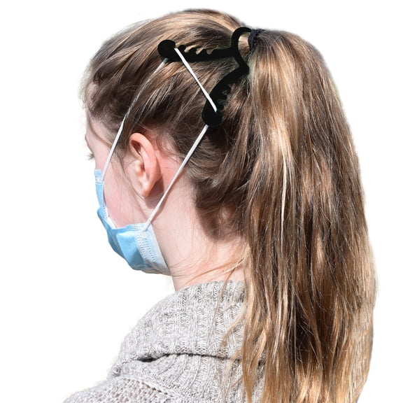 Mask Strap Extender Relax Relieve Ear Pain Made in USA 3-pack (Black)