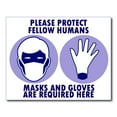 thumbnail image 1 of Mask and Gloves required poster sign LAMINATED extra LARGE (24x30), 1 of 1
