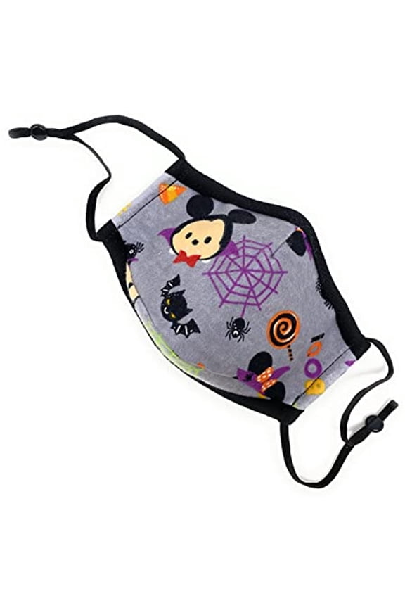 Maskara by BengC Halloween Grey KIDS Face Mask for Little Boys Girls - Boo Bats Spider Web Mouse Ears